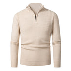 Men's Solid Color Half Zipper Sweater