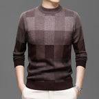 Men's Knitting Sweater Middle-aged Pullover Crew Neck Casual Bottoming Shirt