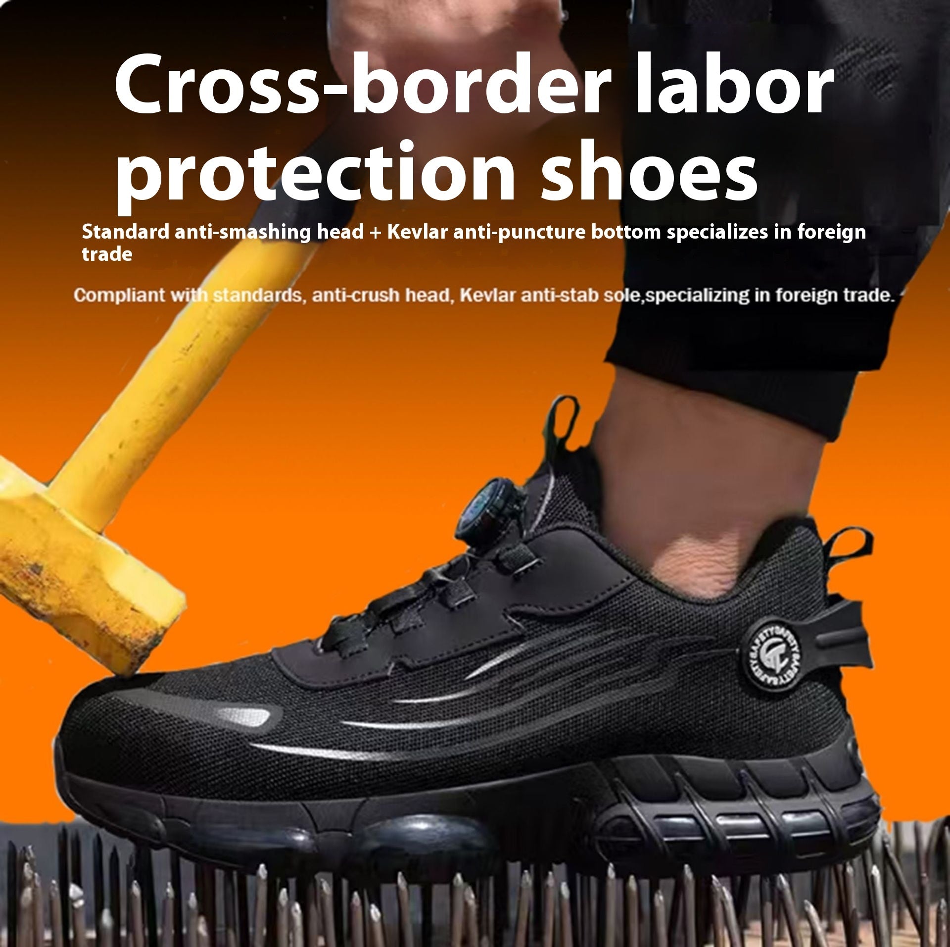 Men's Wear-resistant Workwear Breathable Fly Woven Shoes