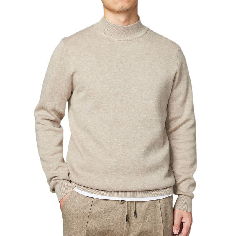 Autumn And Winter Mock Neck Sweater Men's Undershirt