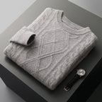 Men's Pullover Twist Round Neck Base Knitwear Loose-fitting Oversized Sweater