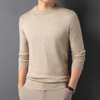Men's Warm Leisure Solid Color Round Neck Sweater