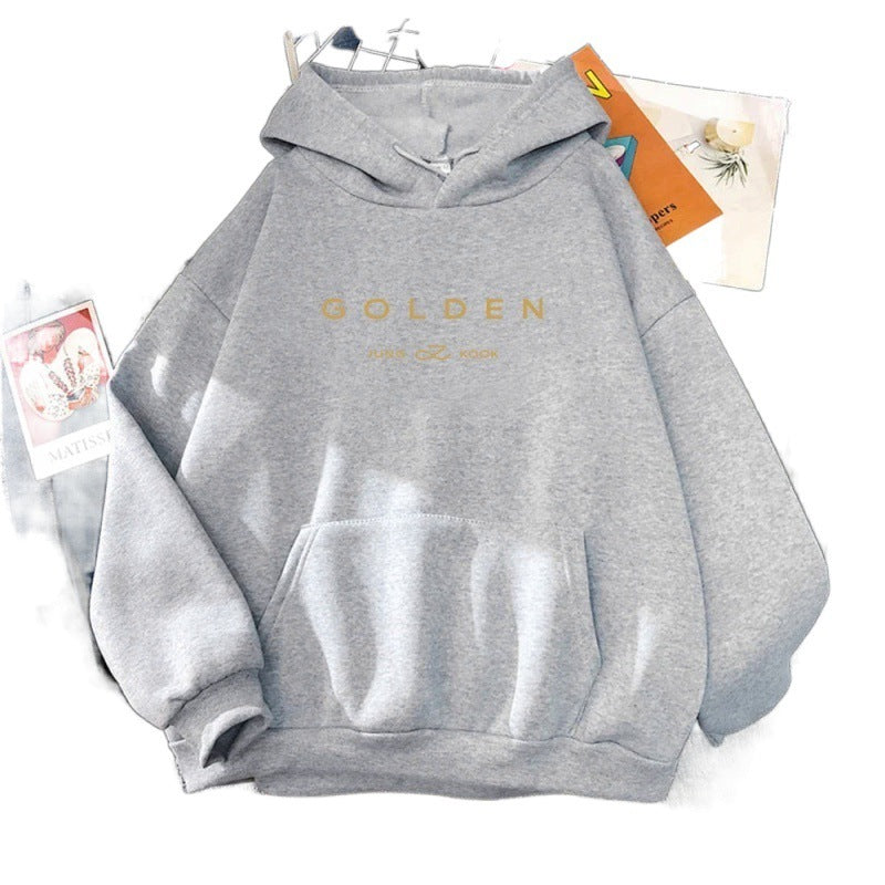 Golden Pattern Printed Sweater Spring And Autumn Leisure