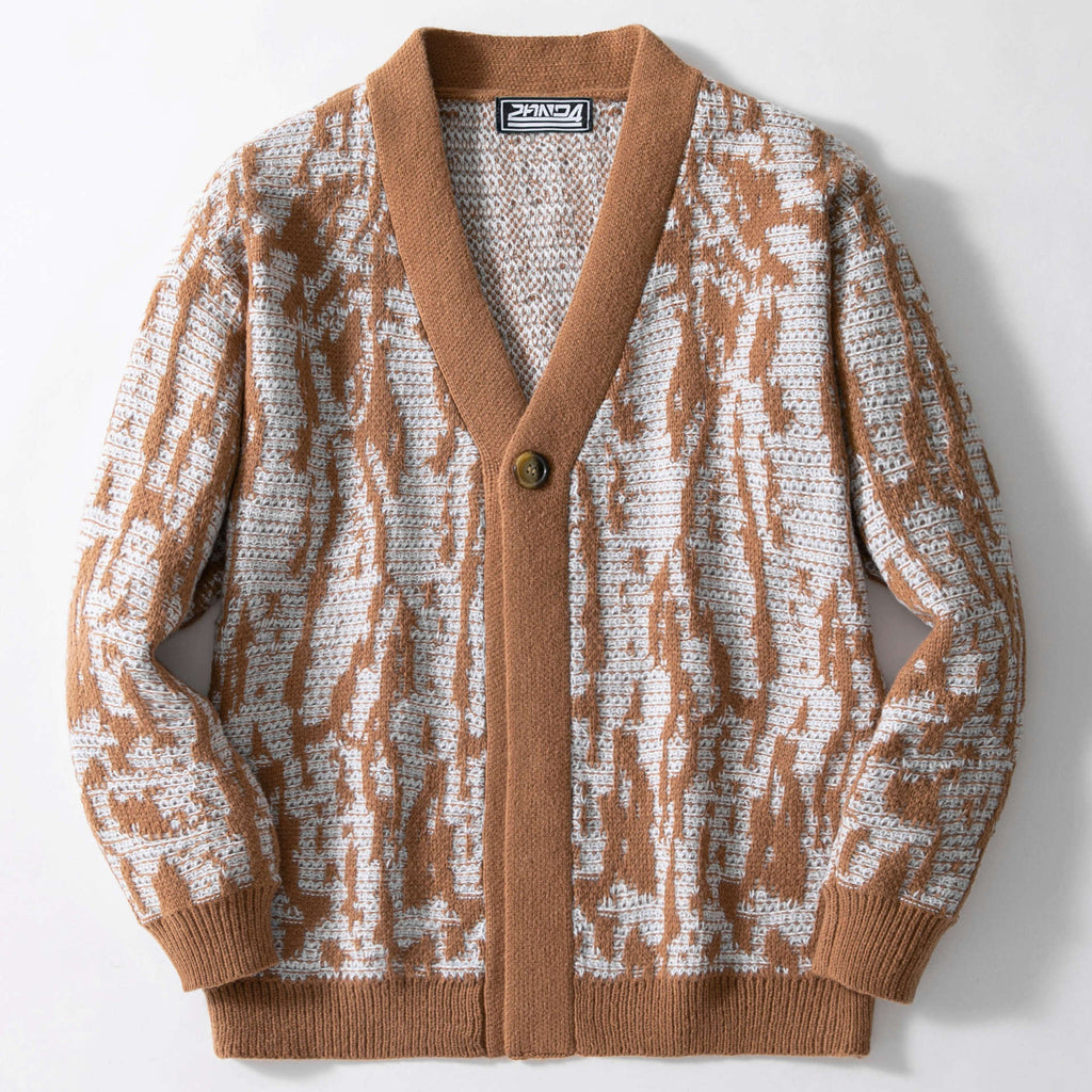 Jacquard Sweater Loose Slimming Long Sleeves Cardigan