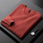 Warm V-neck Sweater Men's Slim Fit Thickened Light Business