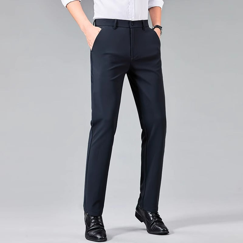 Summer Ice Silk Thin Non-ironing Men's Business Casual Pants