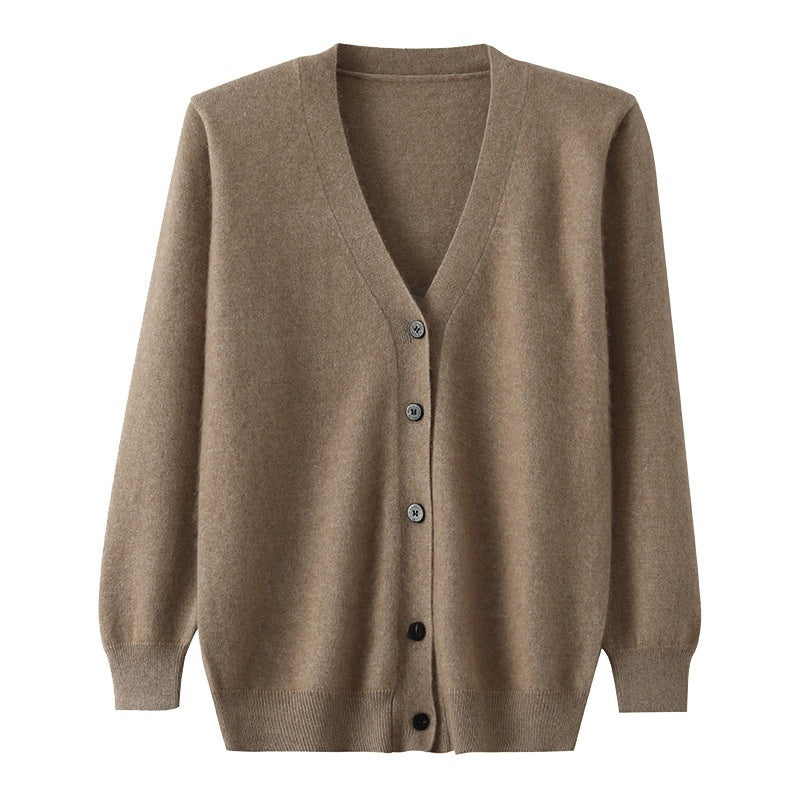 Mink Wool Sweater Men V-neck Thickened Sweater Loose Cardigan