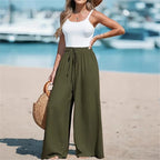 Women's Drawstring Loose Casual Wide-leg Trousers