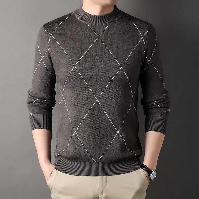Trendy Rhombus Large Size Casual Knitted Sweater