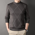 Trendy Rhombus Large Size Casual Knitted Sweater
