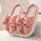 Solid Color Three-dimensional Bow Four Seasons Home Toe Baring Sandal