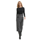 New High-waist Fashionable Retro Plaid Patchwork Knitted Skirt