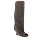 Women's Peep Toe Wedge Suede High Heel Party Banquet Sandal Boots