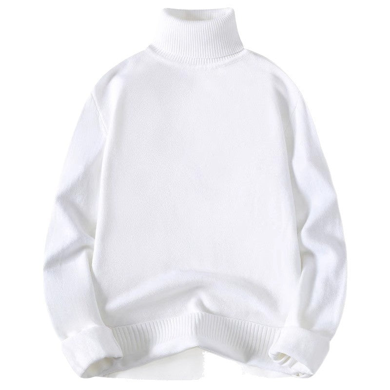 Knitted Sweater Men Soft Skin-friendly Casual Warm High-neck Sweater
