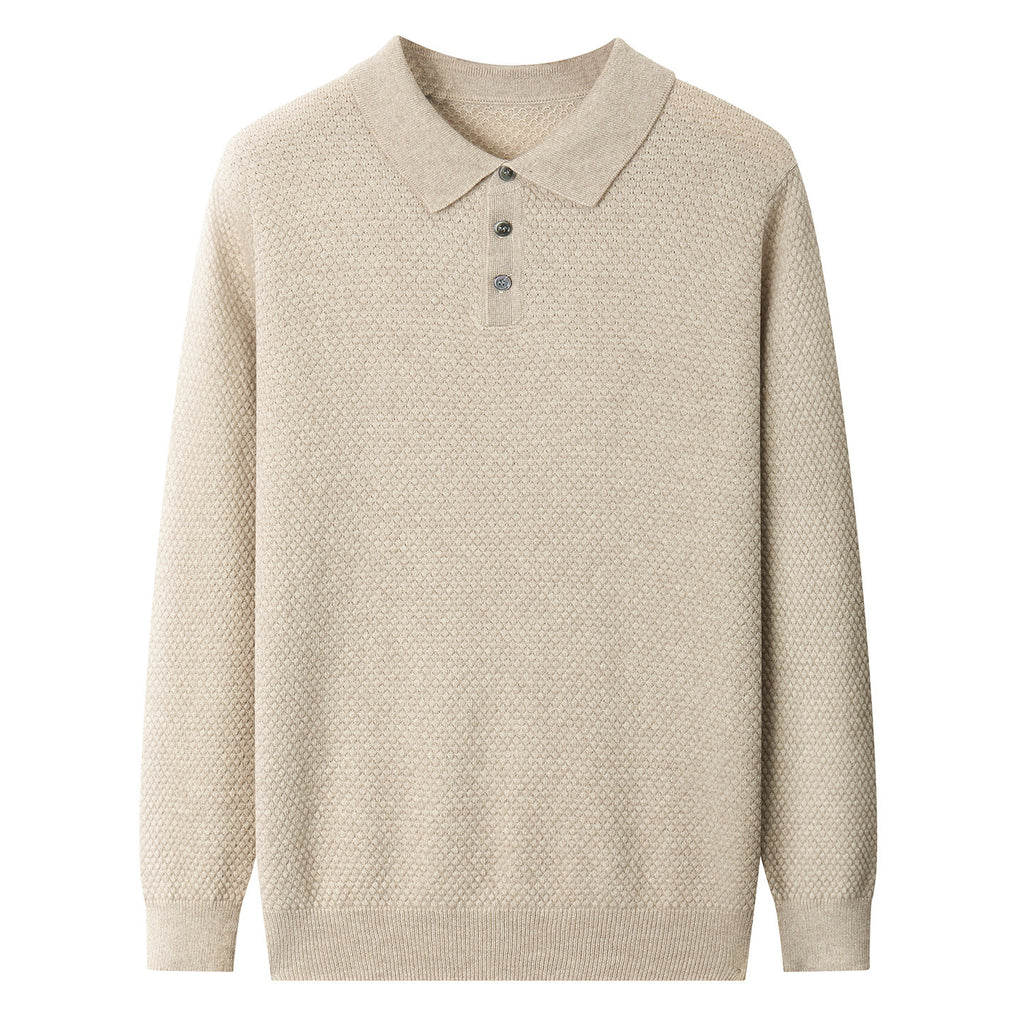Men's Solid Color Soft Glutinous Cashmere Sweater Simple Pullover Loose