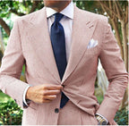 Men's Seersucker Striped Suit Two-piece Suit