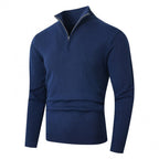 Fleece-lined Men's Plus Size Zipper Sweater
