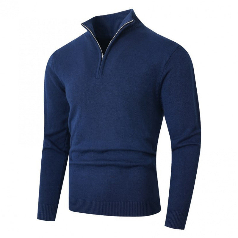 Fleece-lined Men's Plus Size Zipper Sweater