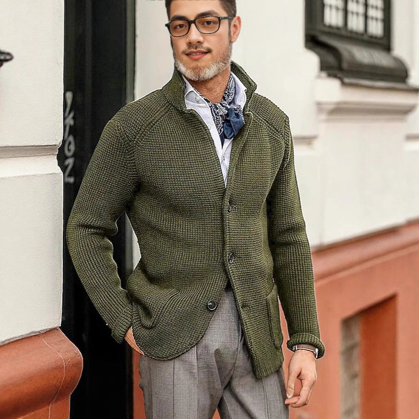 Casual Long Sleeve Solid Color Knitted Coat