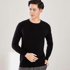 Men's Solid Color Round Neck V-neck Wool Sweater Knitted
