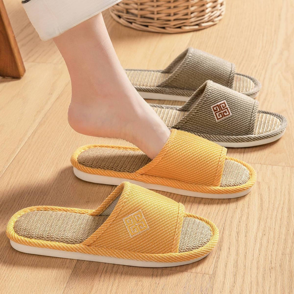 Linen Slippers For Women Spring And Autumn Non-slip Home