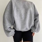 New Round Neck Stitching Long-sleeved Pure Sweater For Women