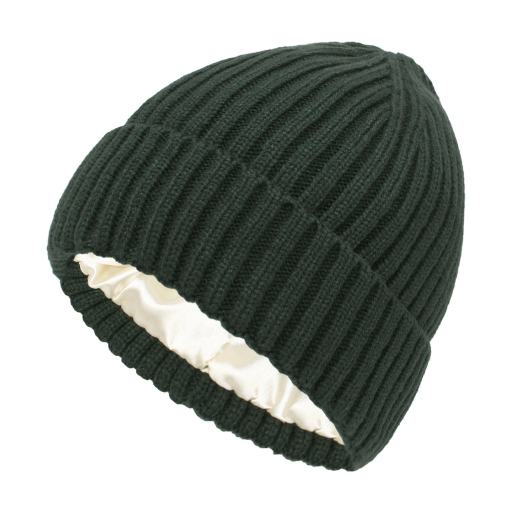 Satin Warm All-matching Slipover Knitted Hat