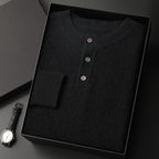 New Men's Round Neck Half Button Sweater