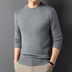 Men's Warm Leisure Solid Color Round Neck Sweater