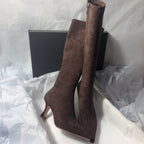 Women's Simple Side Zip High Heel Boots