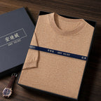 Men's Round Neck Knitted Sweater With Short Sleeves