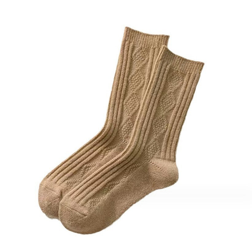 Women's Fashion Rhombus Wool Socks