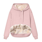 Solid Color Hooded Drawstring Sweatshirt