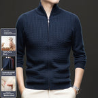 Thickened Zipper Stand Collar Knitted Coat Fashion Twisted Sweater