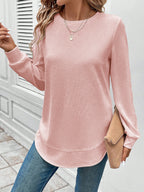 Women's Solid Color Round Neck Loose Stylish Sweatshirt