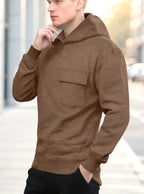Solid Color Loose Casual Hooded Sweatshirt