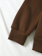 Women's Print Thermal Lined Crew Neck Loose Pullover Long Sl