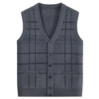 Knitted Cardigan Thickened Men's Waistcoat Vest For The Elderly