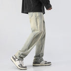 Men's Trendy Washed And Distressed Slim Straight Pants