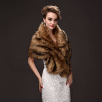 Women's Simple Warm Brown Fur Shawl