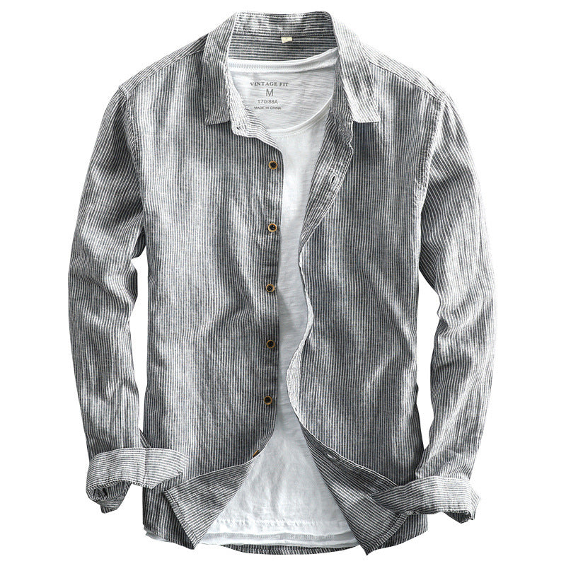 Men's Casual Long Linen Sleeves Shirt