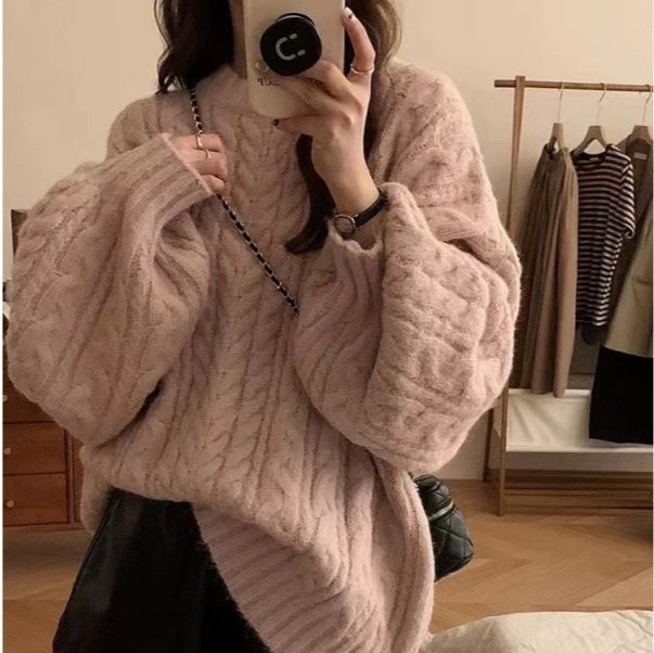 Idle Style Korean Style Loose Sweater Coat Women