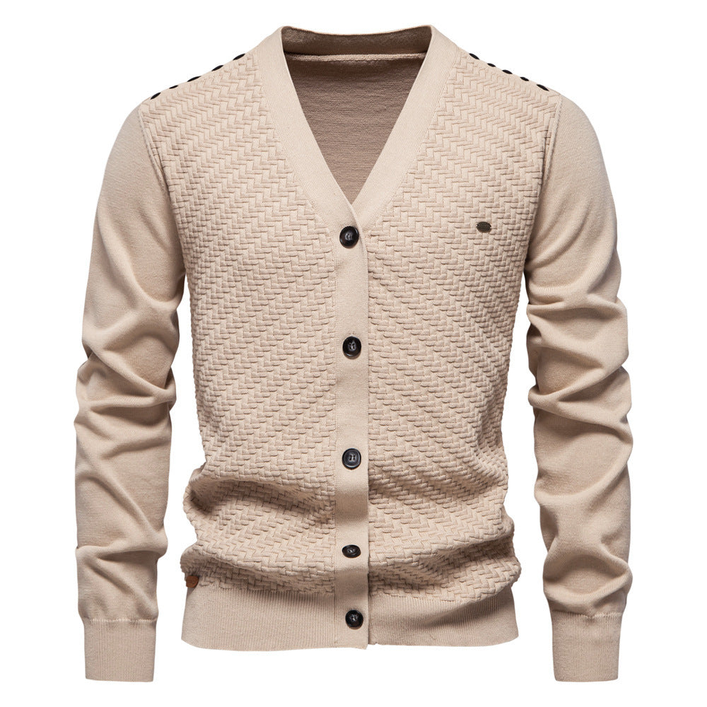 Men's V-neck European And American Coat Cardigan Slim Fit Sweater