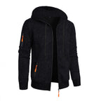 Men's Sports Fitness Casual Jacquard Sweater Hooded Coat