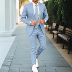 Men's New Linen Single Row One Button Suit