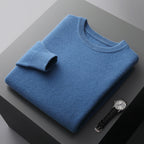 Casual Men's Solid Color Loose Round Neck Wool Sweater