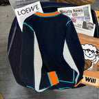 Stitching Contrast Color Knitted Coat Men's Knitwear Sweater