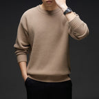 Ankela Red Dopamine Low Collar Middle-aged Sweater