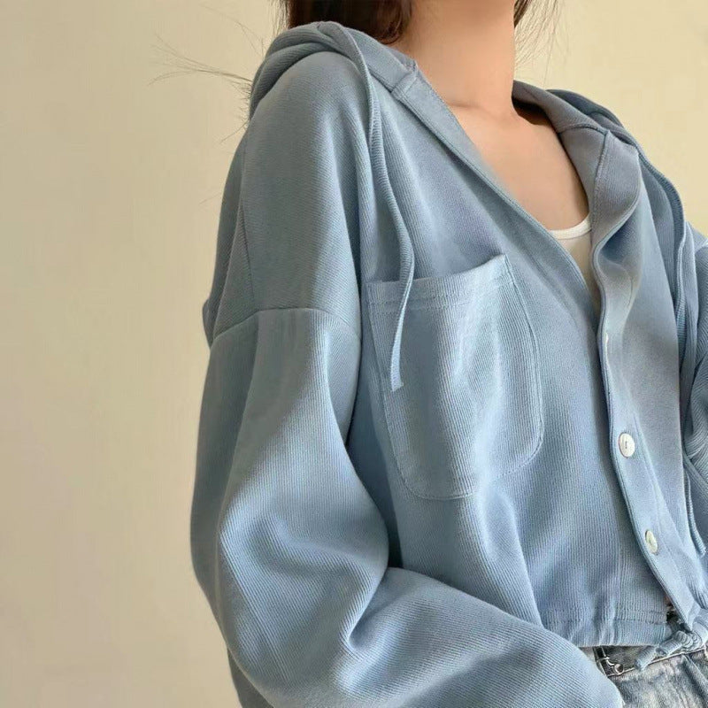 Thin Cardigan Jacket Loose Slimming Long Sleeves Top