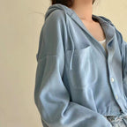 Thin Cardigan Jacket Loose Slimming Long Sleeves Top